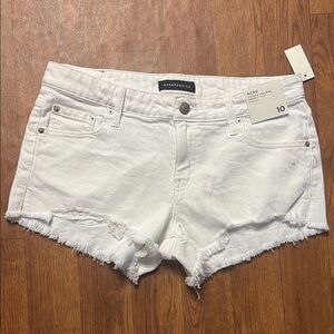 Aeropostale White Jean Shorts Distressed Frayed Hem